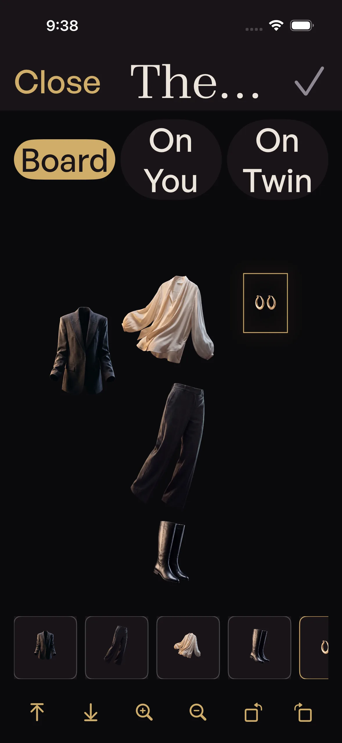 Miorra outfit board combining a small set of pieces into multiple interchangeable looks