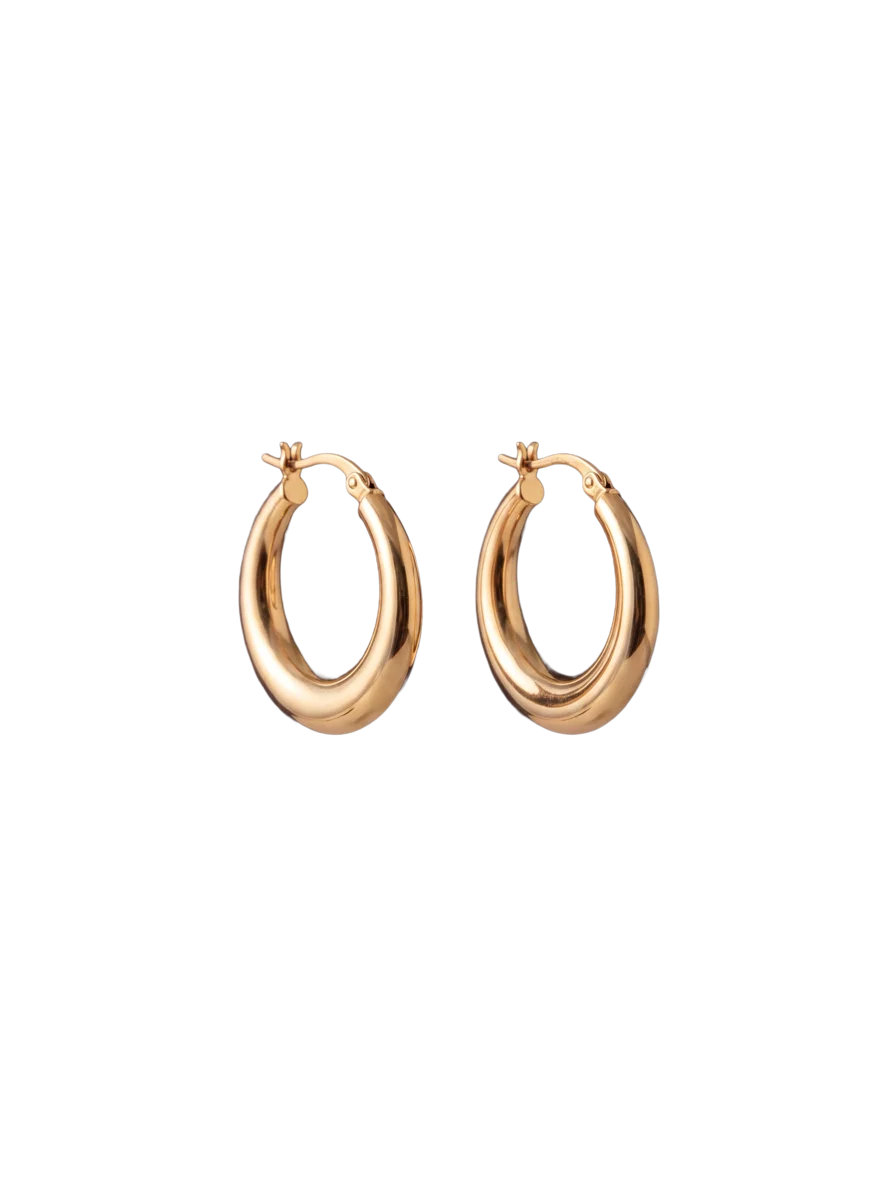 Gold hoop earrings cutout
