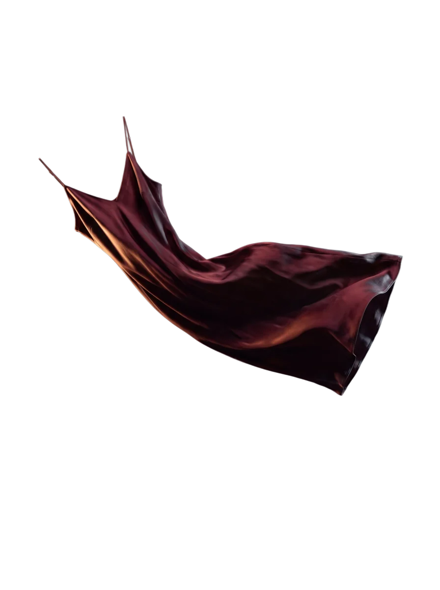Oxblood slip dress cutout